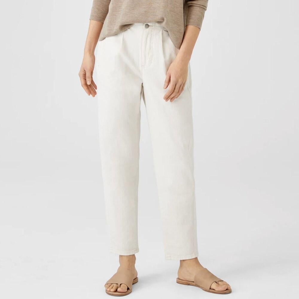 Eileen Fisher Undyed Organic Cotton Denim Tapered Pant